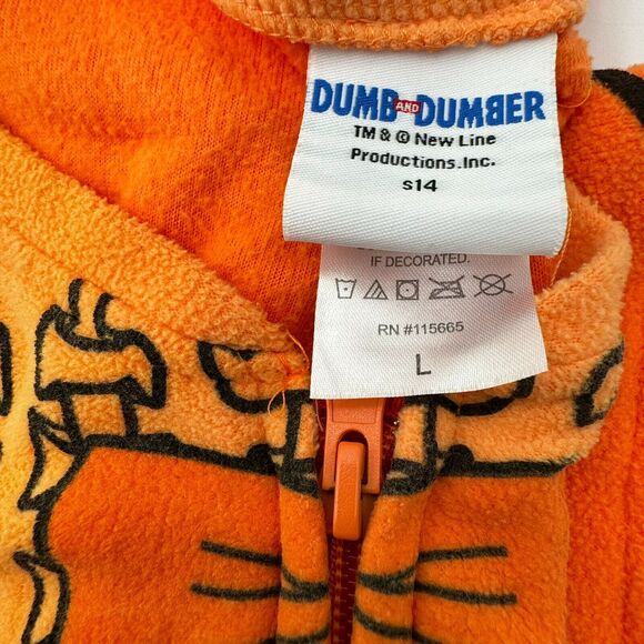 DUMB & DUMBER LARGE Orange Tuxedo Union Suit One Piece fleece Pajamas Lounge PJs - Picture 4 of 6